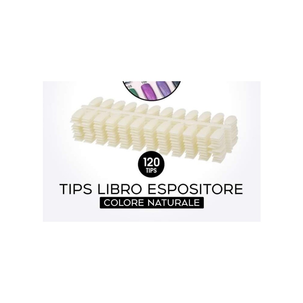 TIPS UNGHIE COLORE NATURALE PER LIBRO ESPOSITORE - 120 TIPS