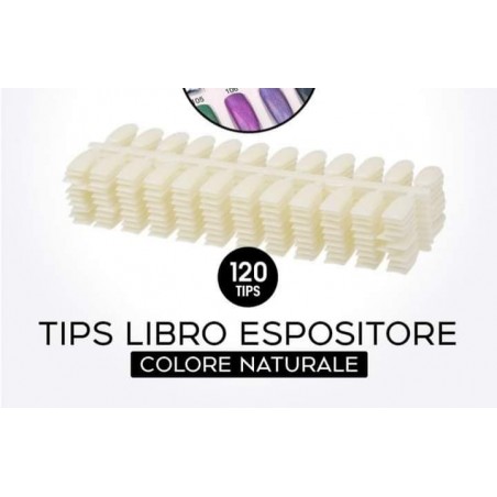 TIPS UNGHIE COLORE NATURALE PER LIBRO ESPOSITORE - 120 TIPS