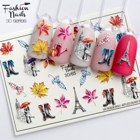 Fashion Nails water decal 3D-65