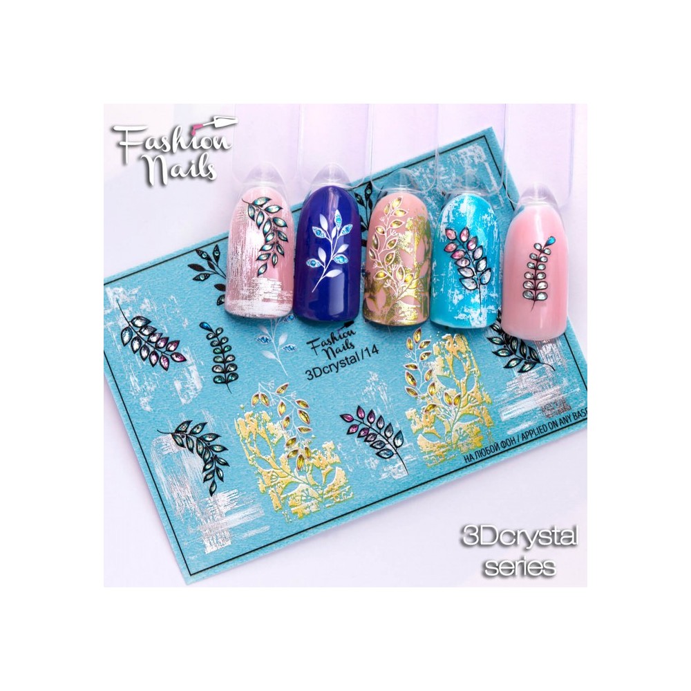 Fashion Nails water decal Crystal 3D-14