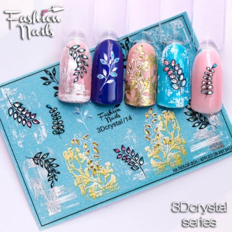 Fashion Nails water decal Crystal 3D-14