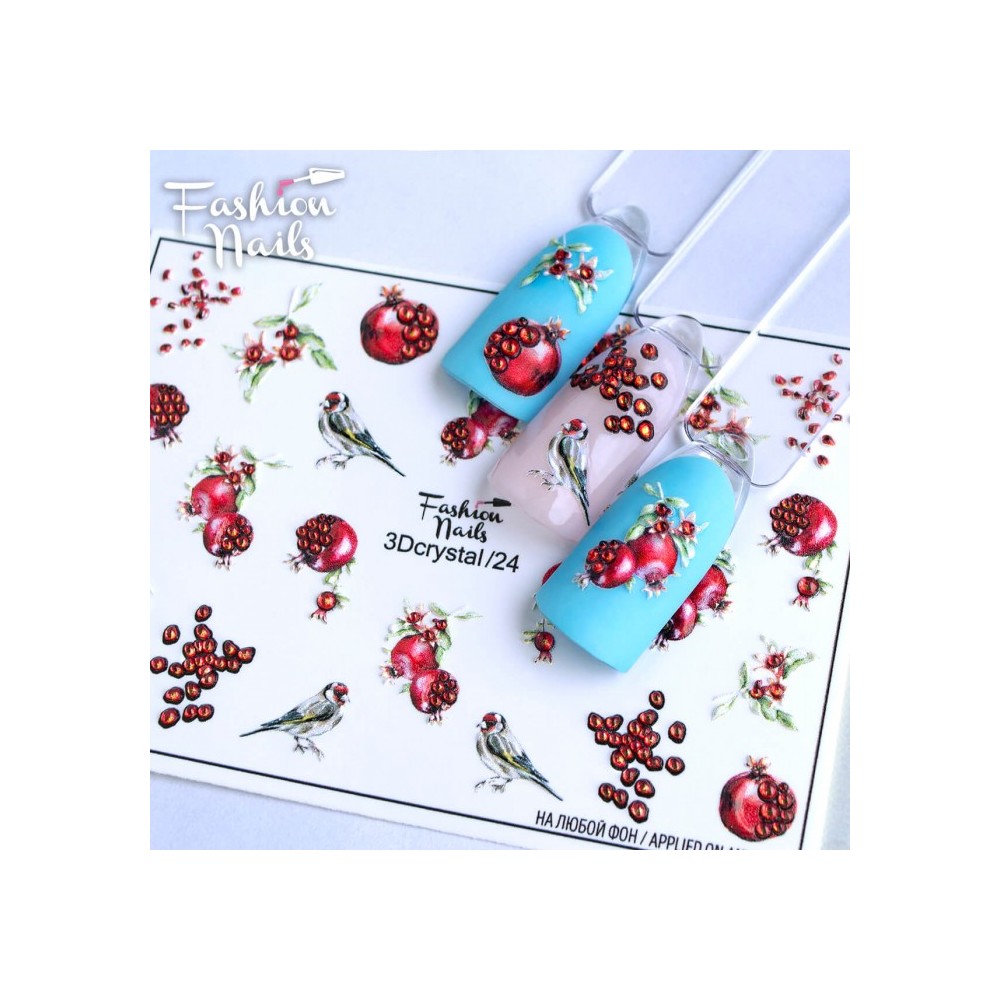 Fashion Nails water decal Crystal 3D-24
