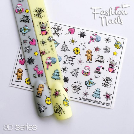 Fashion Nails water decal 3D-136 Fashion Nails water decal 3D-136