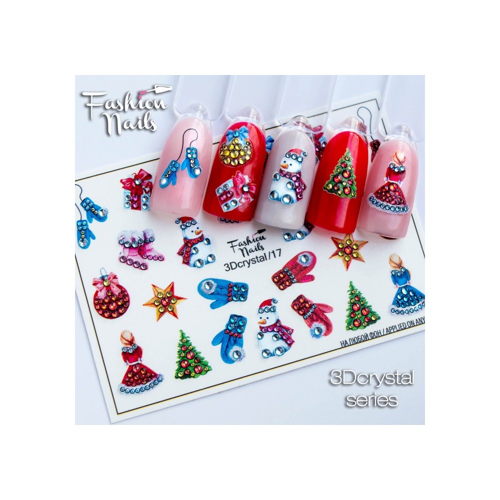 Fashion Nails water decal crystal 3D-17