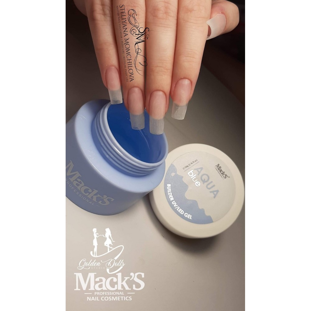 BUILDER GEL AQUA BLUE Mack’s PROFESSIONAL 50 gr - CLEAR